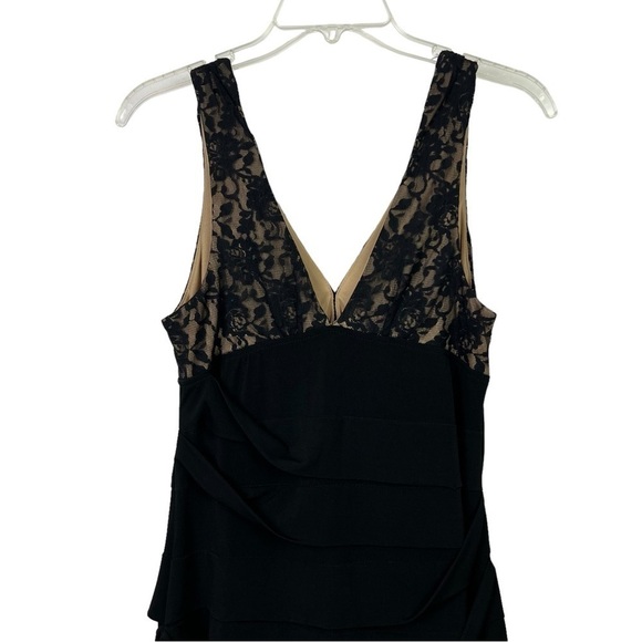 City Triangles Women’s Party Cocktail Dress Sz Large Black Lace Overlay Bodice - Picture 4 of 11